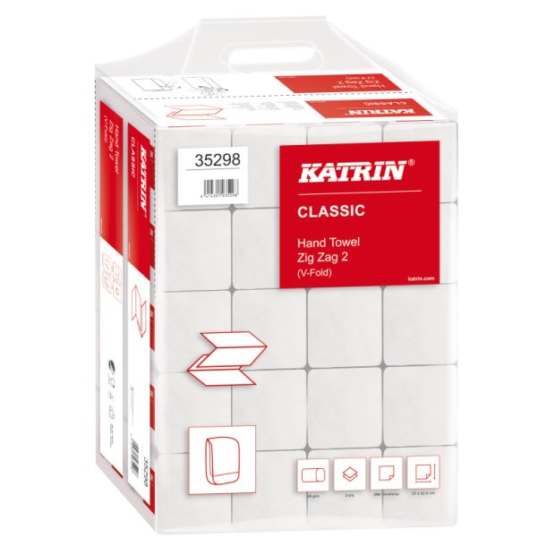 Katrin Classic - Ręcznik w składce ZZ, 2-warstwowy - Biały