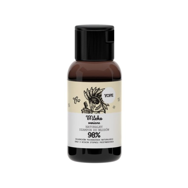 Yope Travel Size – Naturalny szampon do włosów, 40  ml – Mleko owsiane