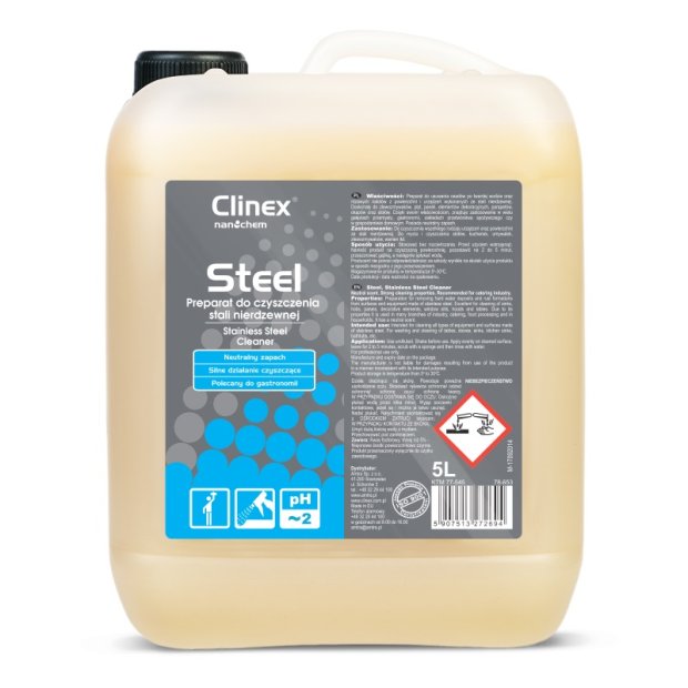 Clinex Steel - Preparat do czyszczenia stali nierdzewnej - 5 l