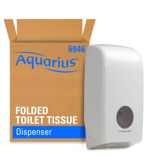 Kimberly-Clark Aquarius - Dozownik papieru toaletowego w składce - Biały