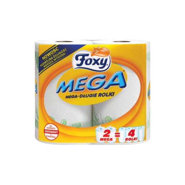 Foxy Mega - Ręcznik kuchenny, 2-warstwowy, długi - Biały