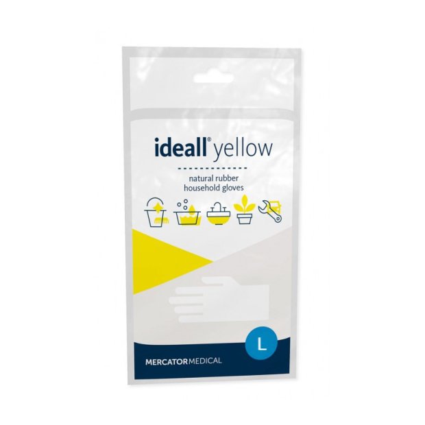 Ideall Yellow – Lateksowe rękawice gospodarcze, żółte - L