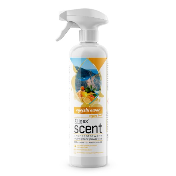 Clinex Scent - Wysoce skoncentrowany odświeżacz powietrza, Egejski Owoc - 500 ml