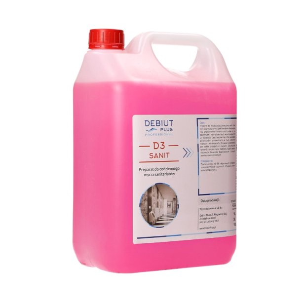 Debiut Plus Professional D3 Sanit - Preparat do codziennego mycia sanitariatów - 5 l