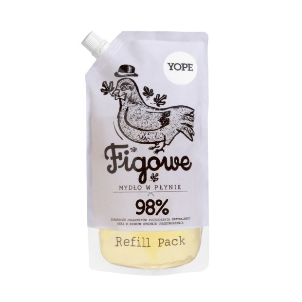 Yope – Naturalne mydło w płynie, uzupełnienie (Refill Pack), 500 ml – Figa